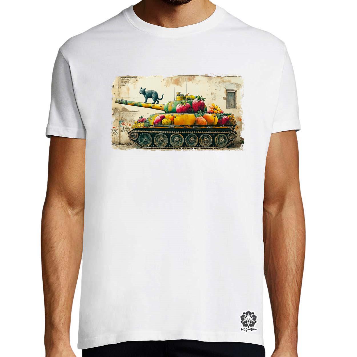 Tank és macska graffiti egyedi póló 