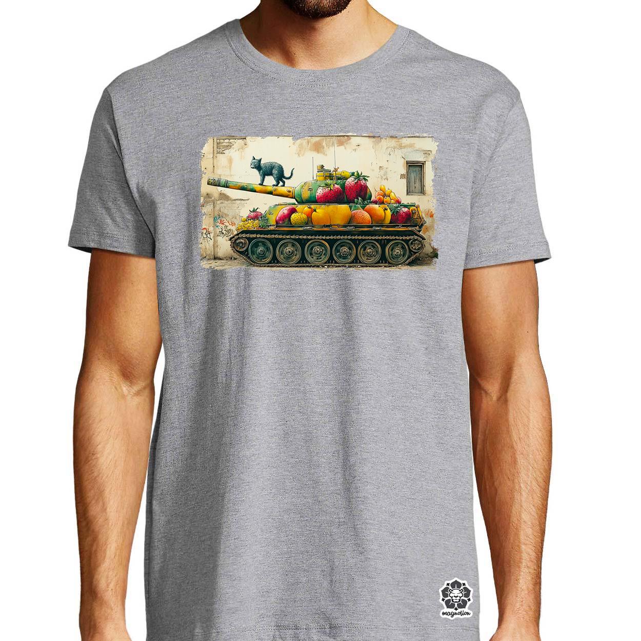 Tank és macska graffiti egyedi póló 
