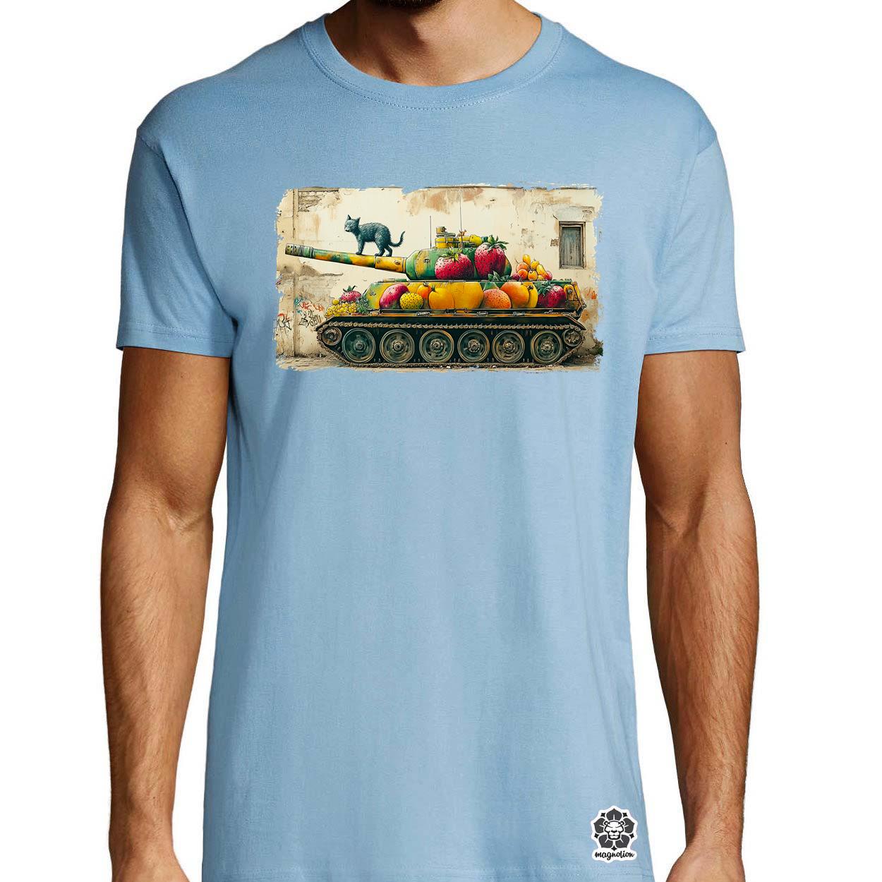 Tank és macska graffiti egyedi póló 