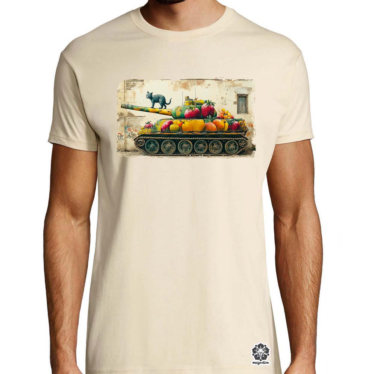 Tank és macska graffiti egyedi póló 
