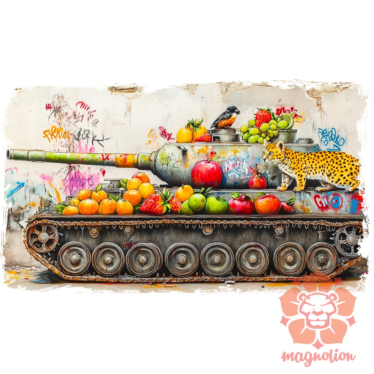 Tank és párduc graffiti v1 egyedi póló 