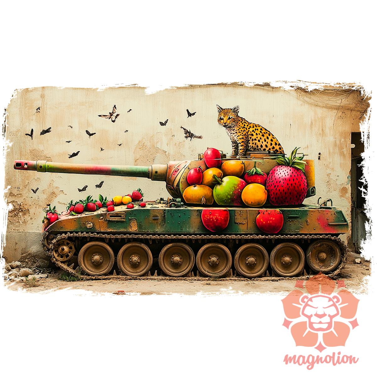 Tank és párduc graffiti v2 egyedi póló 