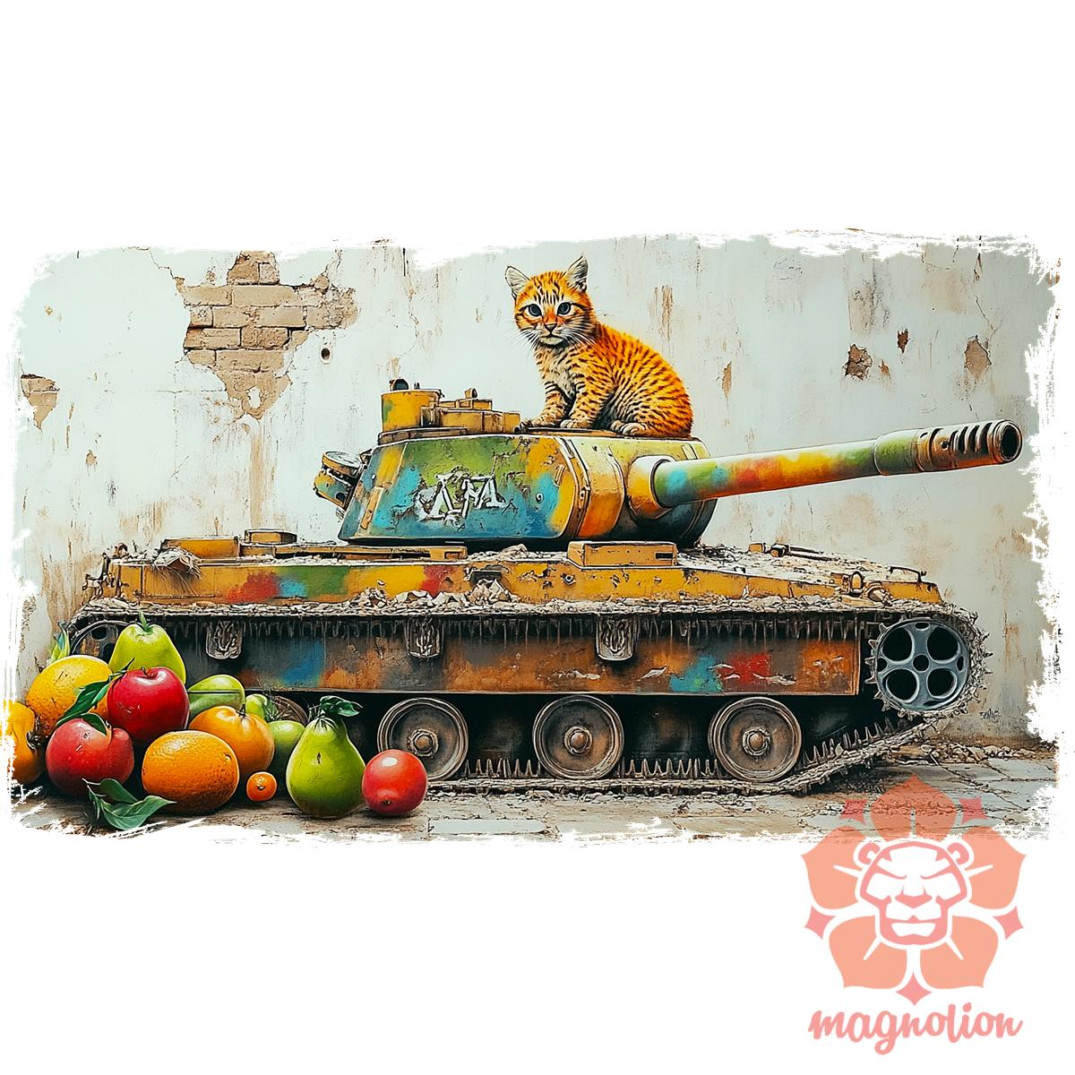 Tank és párduc graffiti v3 egyedi póló 