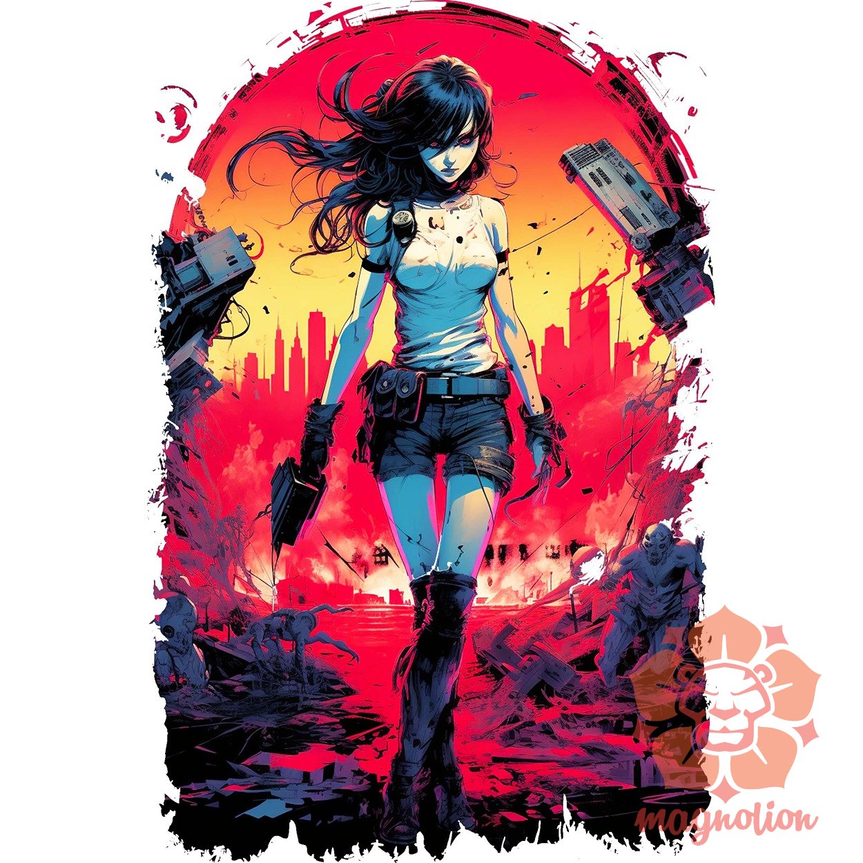 Anime cyberpunk fantázia v1 egyedi  pulóver 