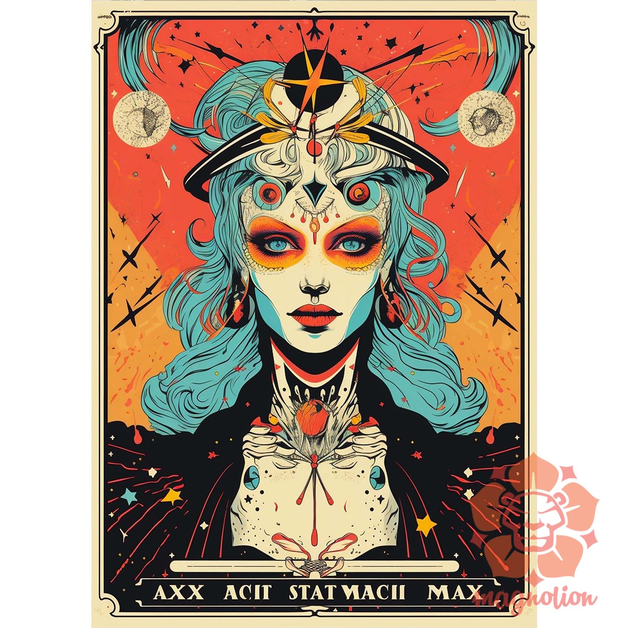 Színes tarot kártya v3 egyedi póló 