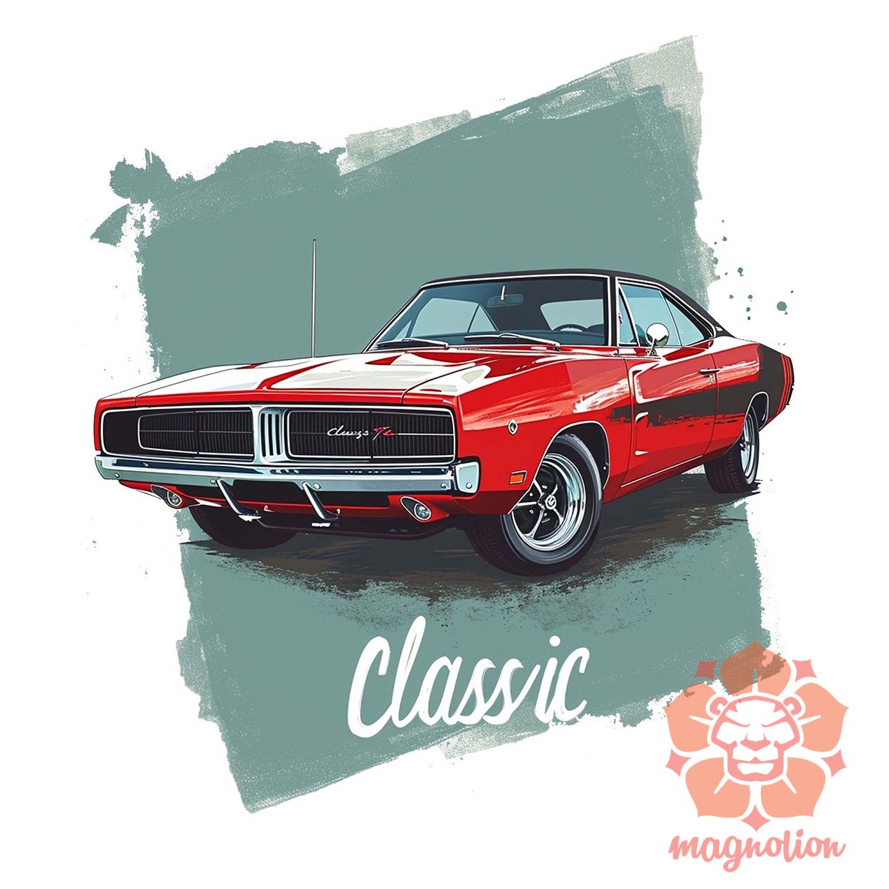 Klasszikus 1969 Dodge Charger v2 egyedi póló 