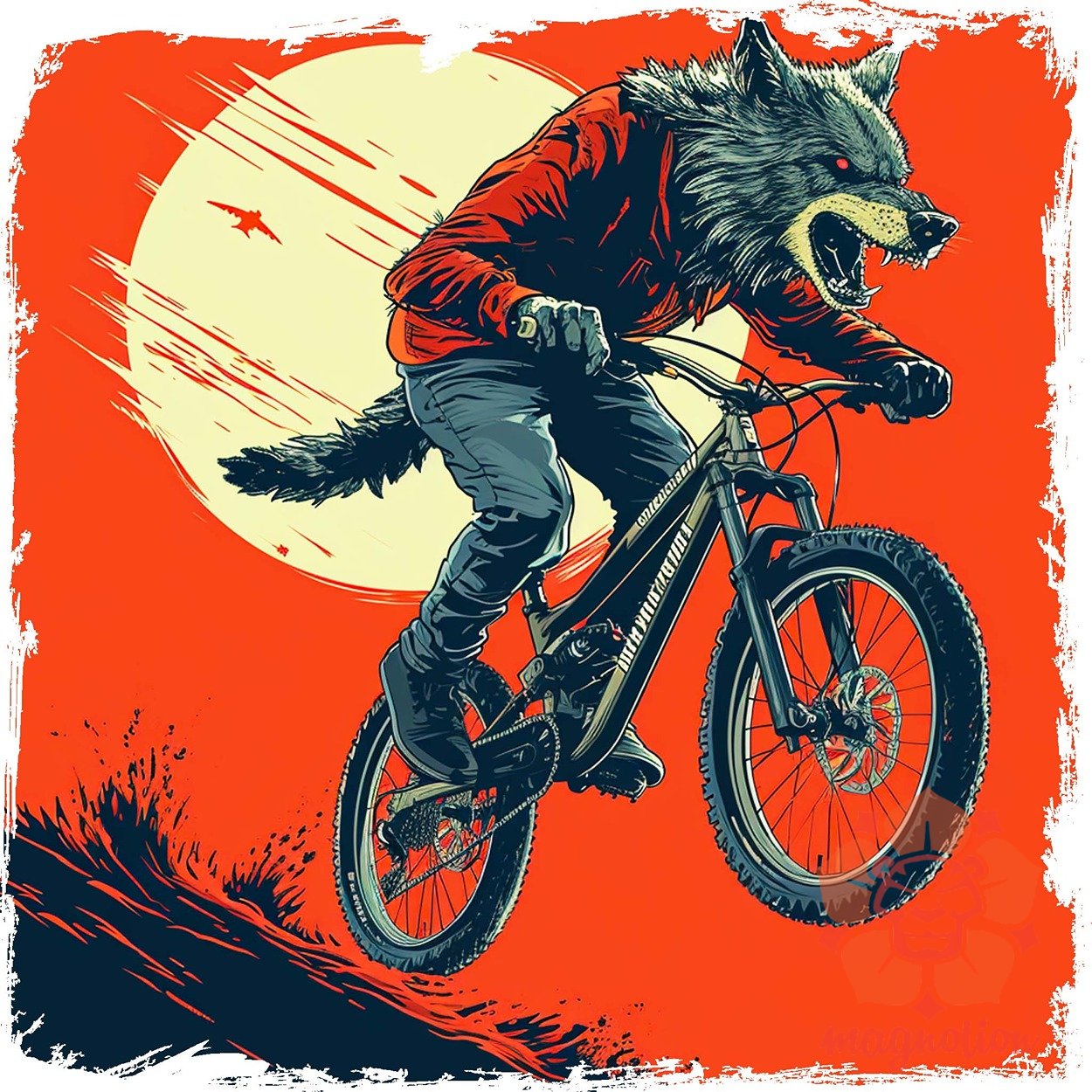 BMX vérfarkas egyedi póló 