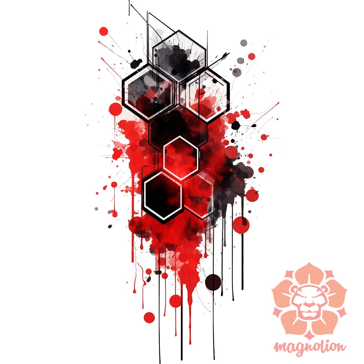 Hexagon tetoválás v6 egyedi póló 
