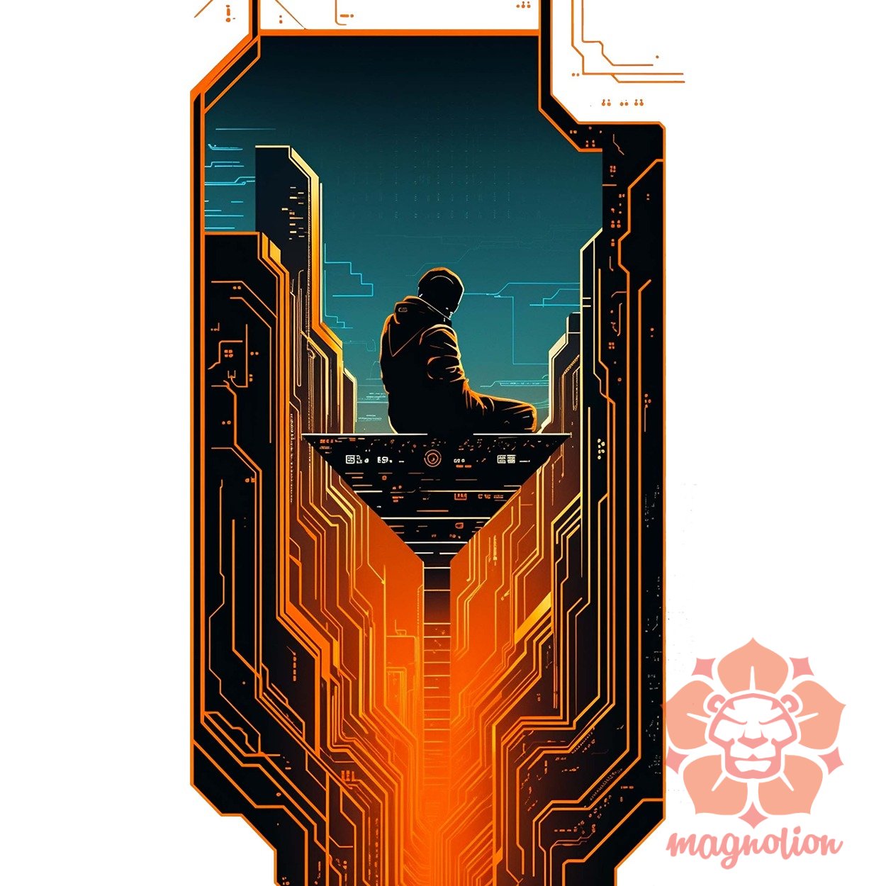Mono vektor cyberpunk v1 egyedi póló 