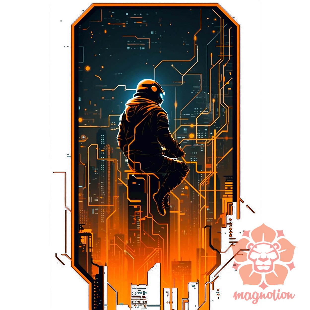 Mono vektor cyberpunk v5 egyedi póló 