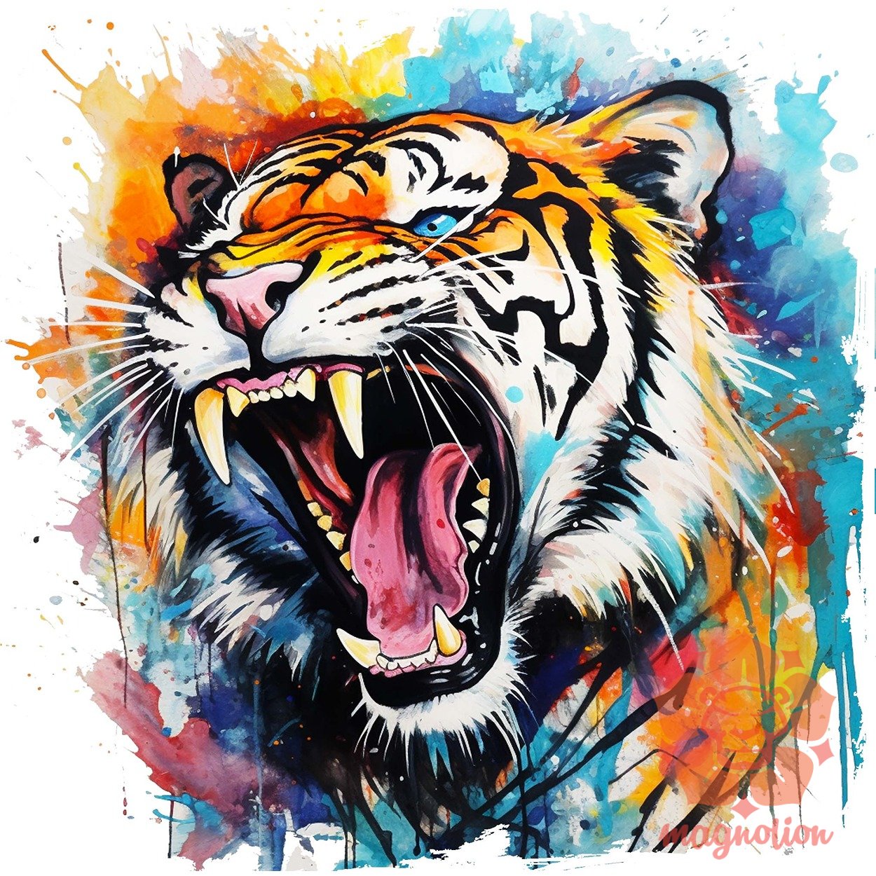 Üvöltő tigris v2 egyedi póló 