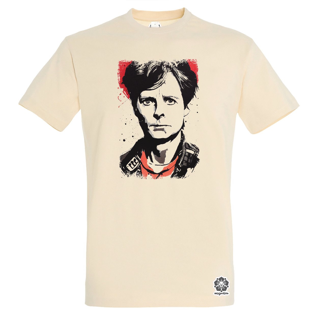 Fekete-piros Marty Mcfly rajz egyedi póló 