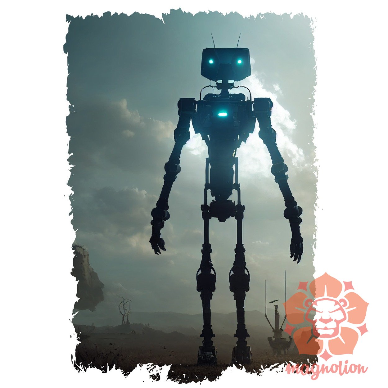 Robot a senki földjén egyedi póló 