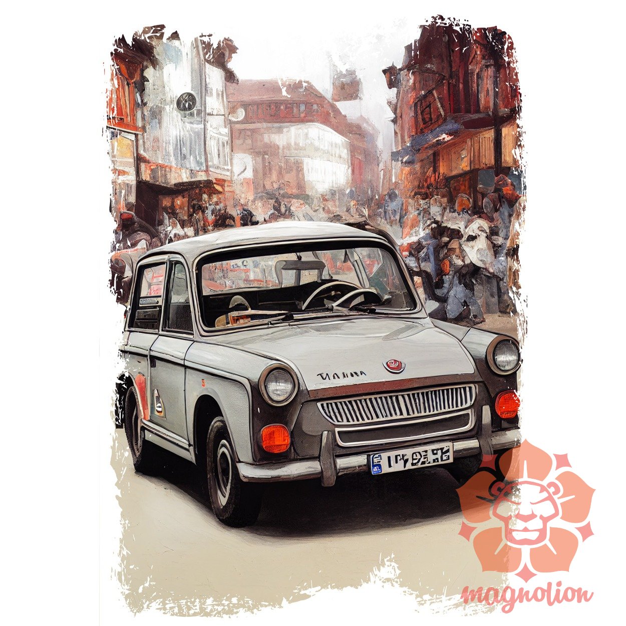 Trabant fantázia digitális művészet egyedi póló 