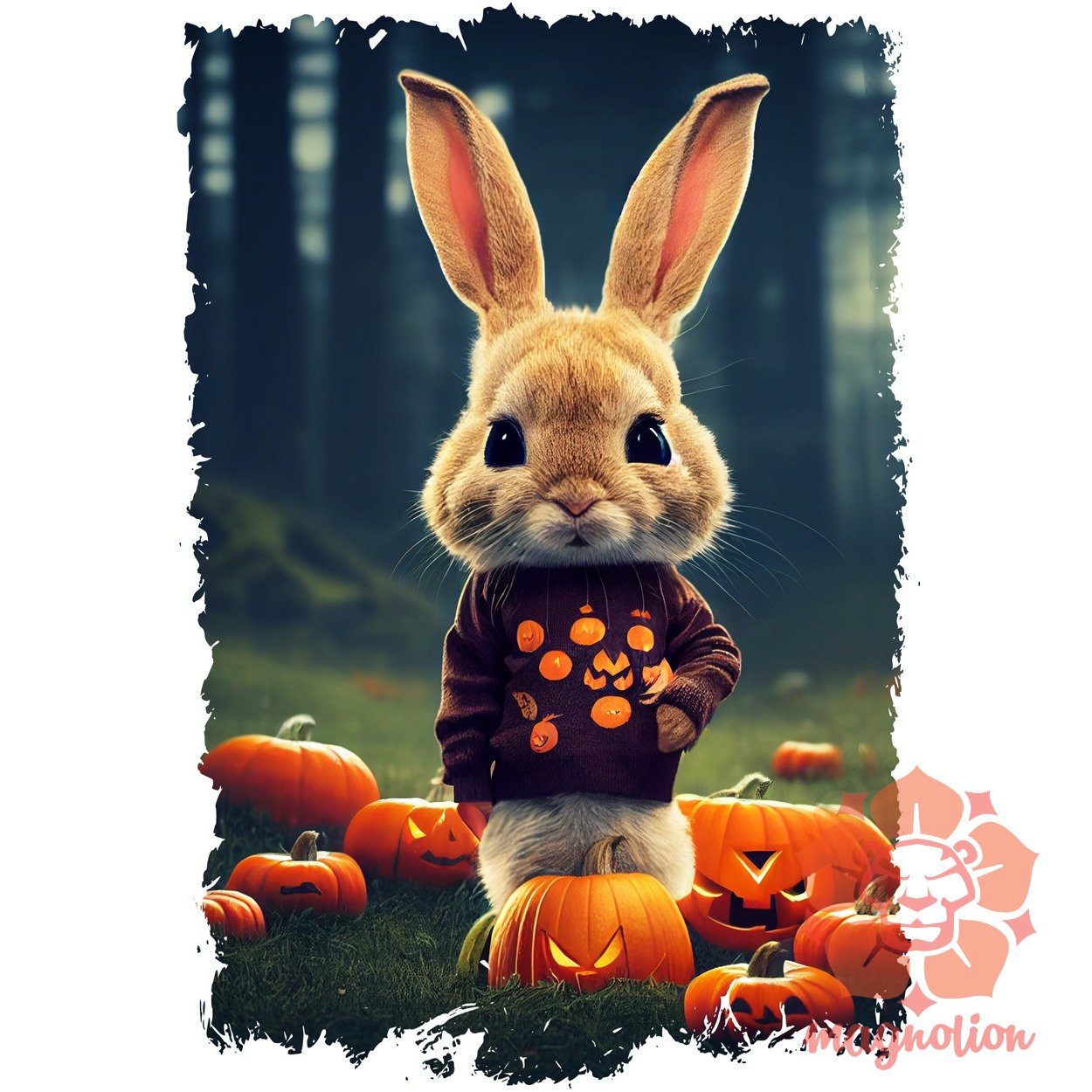 Aranyos halloween nyuszi egyedi póló 