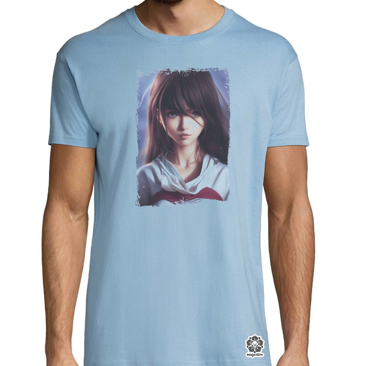 Anime lány pulóverben egyedi póló 
