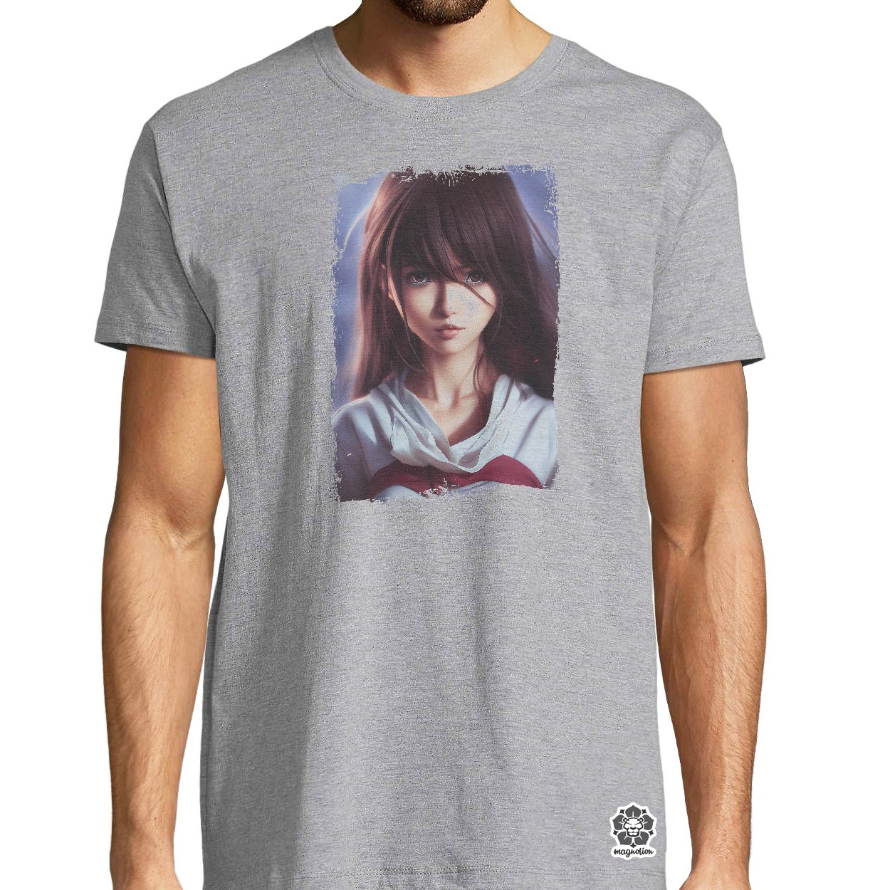 Anime lány pulóverben egyedi póló 