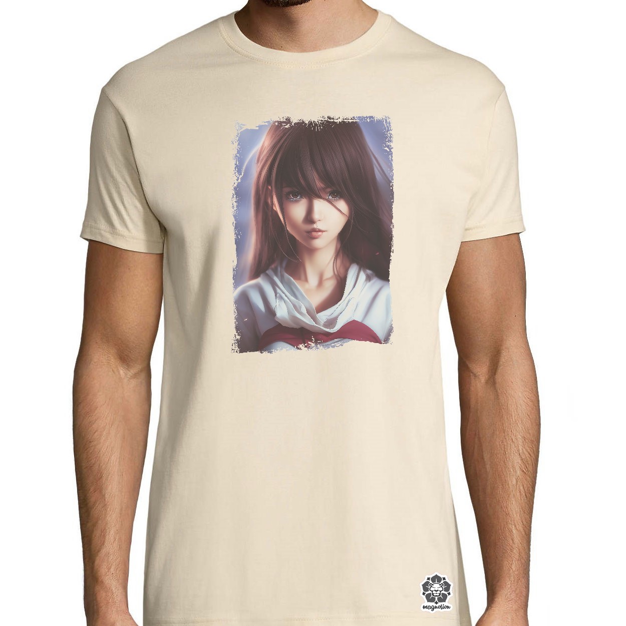 Anime lány pulóverben egyedi póló 