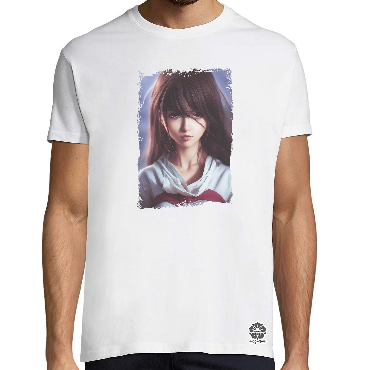 Anime lány pulóverben egyedi póló 