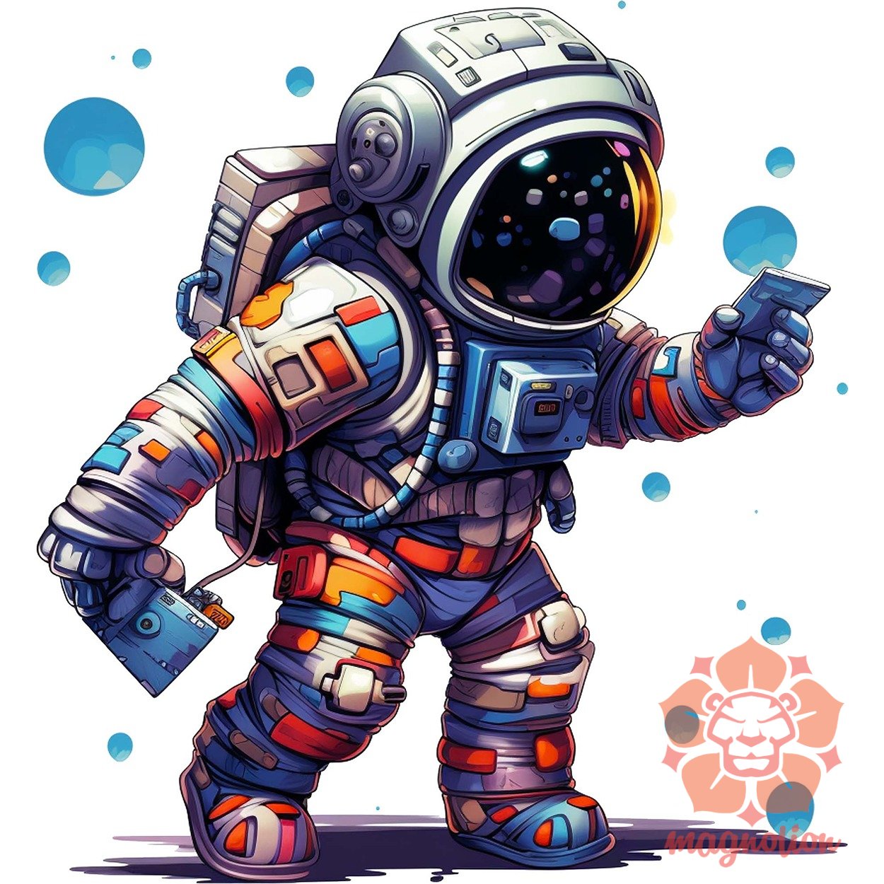 Pixelart asztronauta v3 egyedi  pulóver 