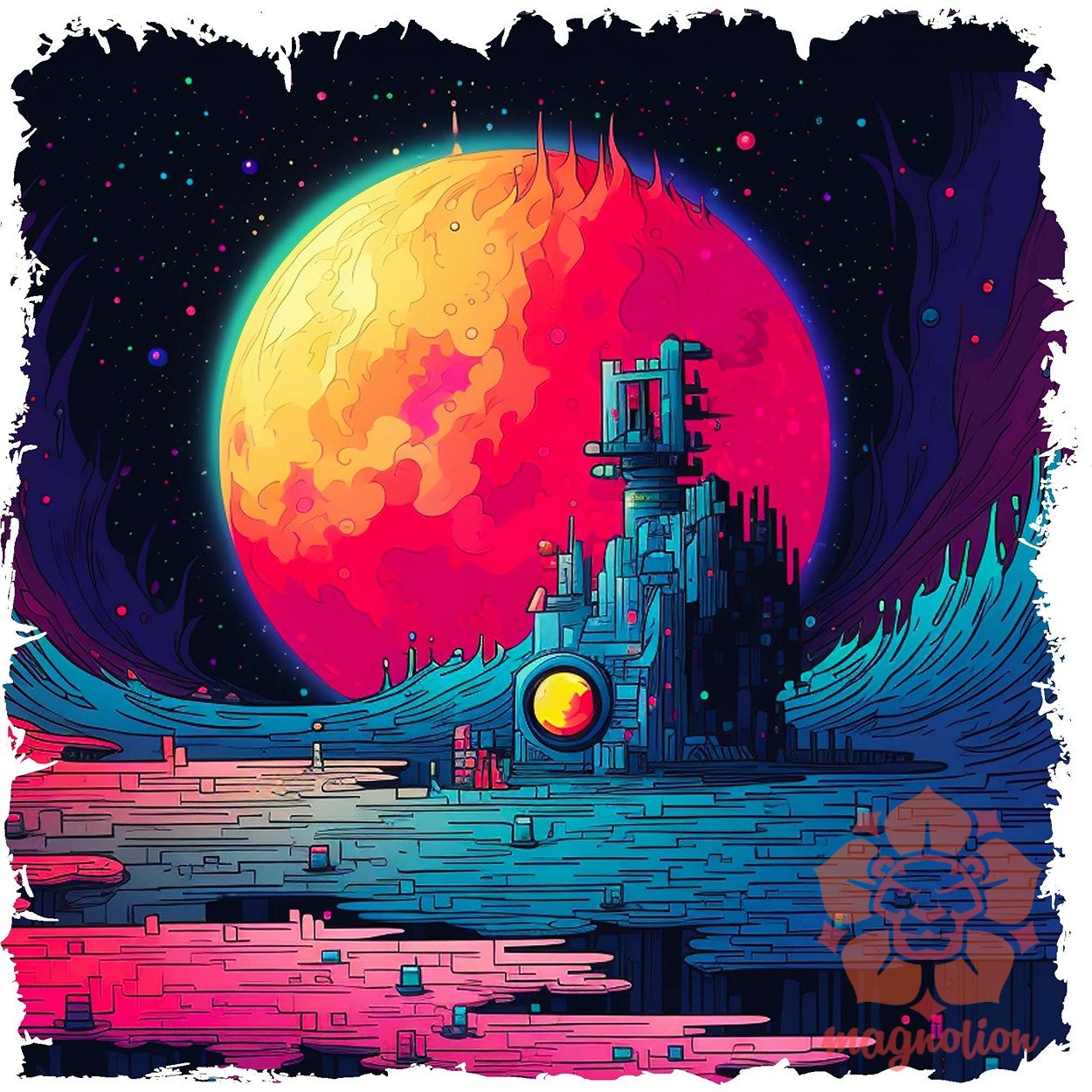 Pixelart bakelit a holdon v3 egyedi  pulóver 