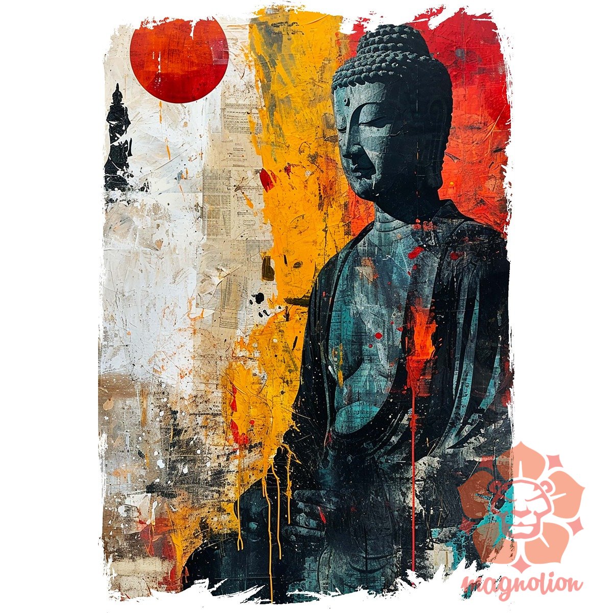 Festett Buddha v1 egyedi póló 