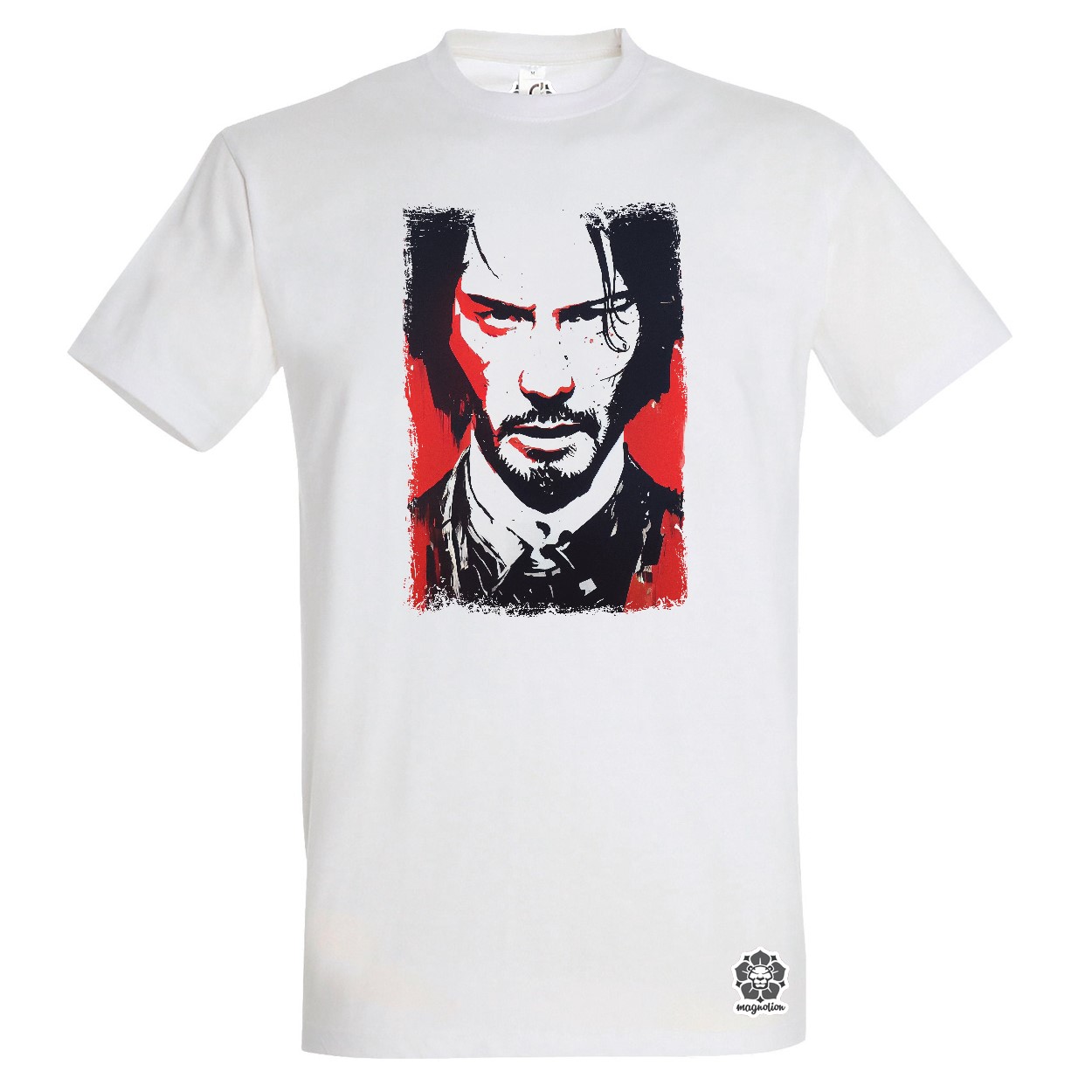 Fekete-piros John Wick rajz v1 egyedi póló 