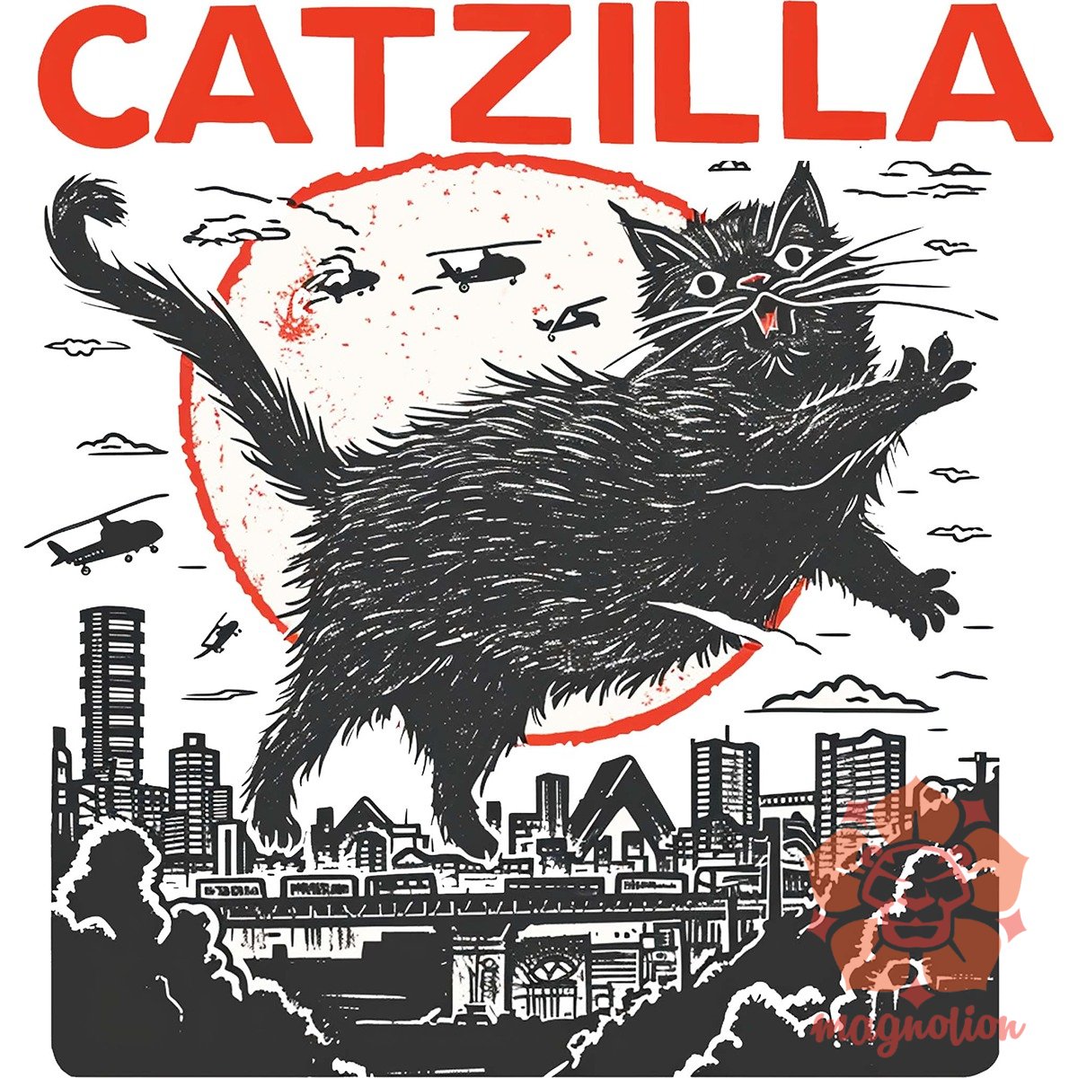 Catzilla v1 egyedi póló 