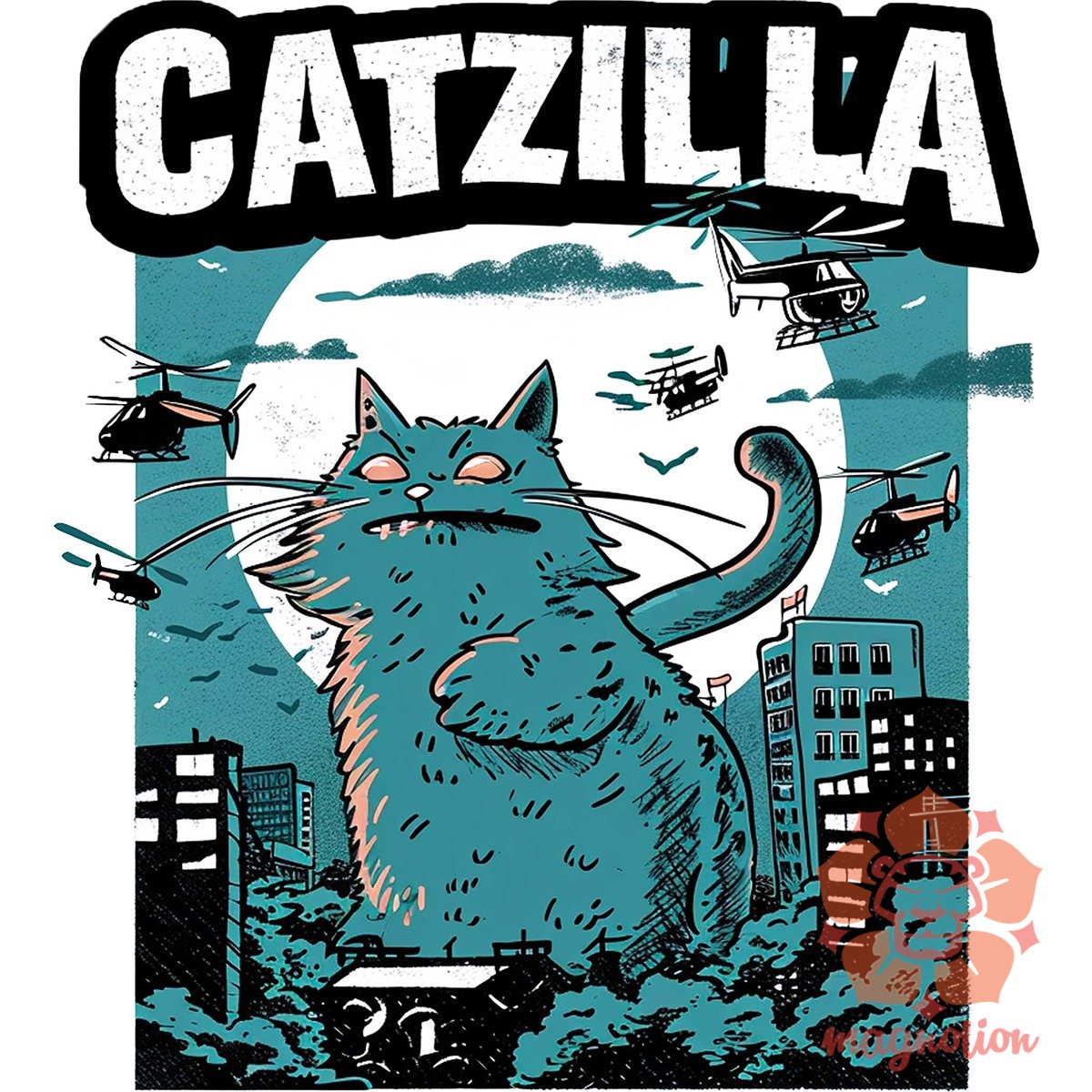 Catzilla v10 egyedi póló 