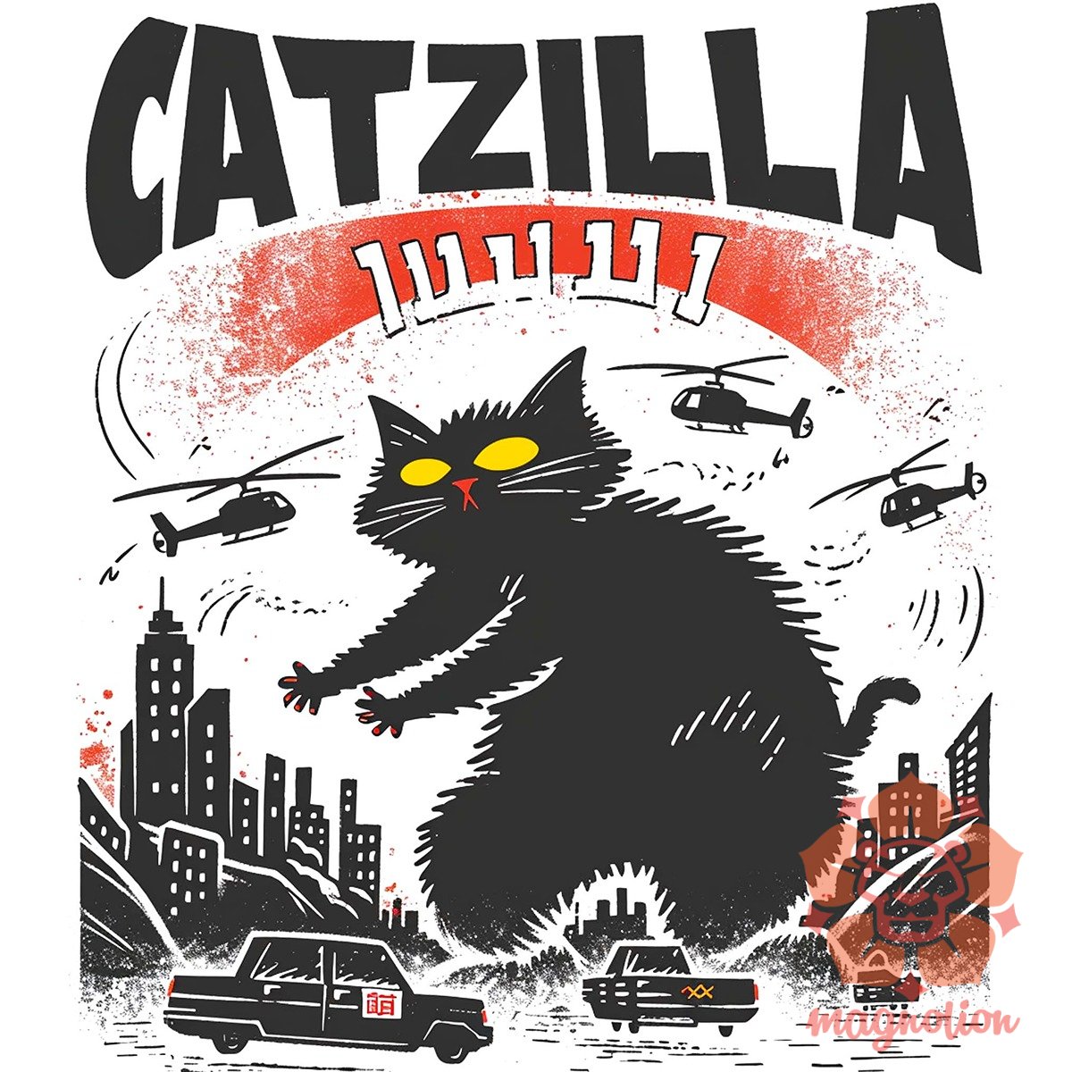 Catzilla v2 egyedi póló 