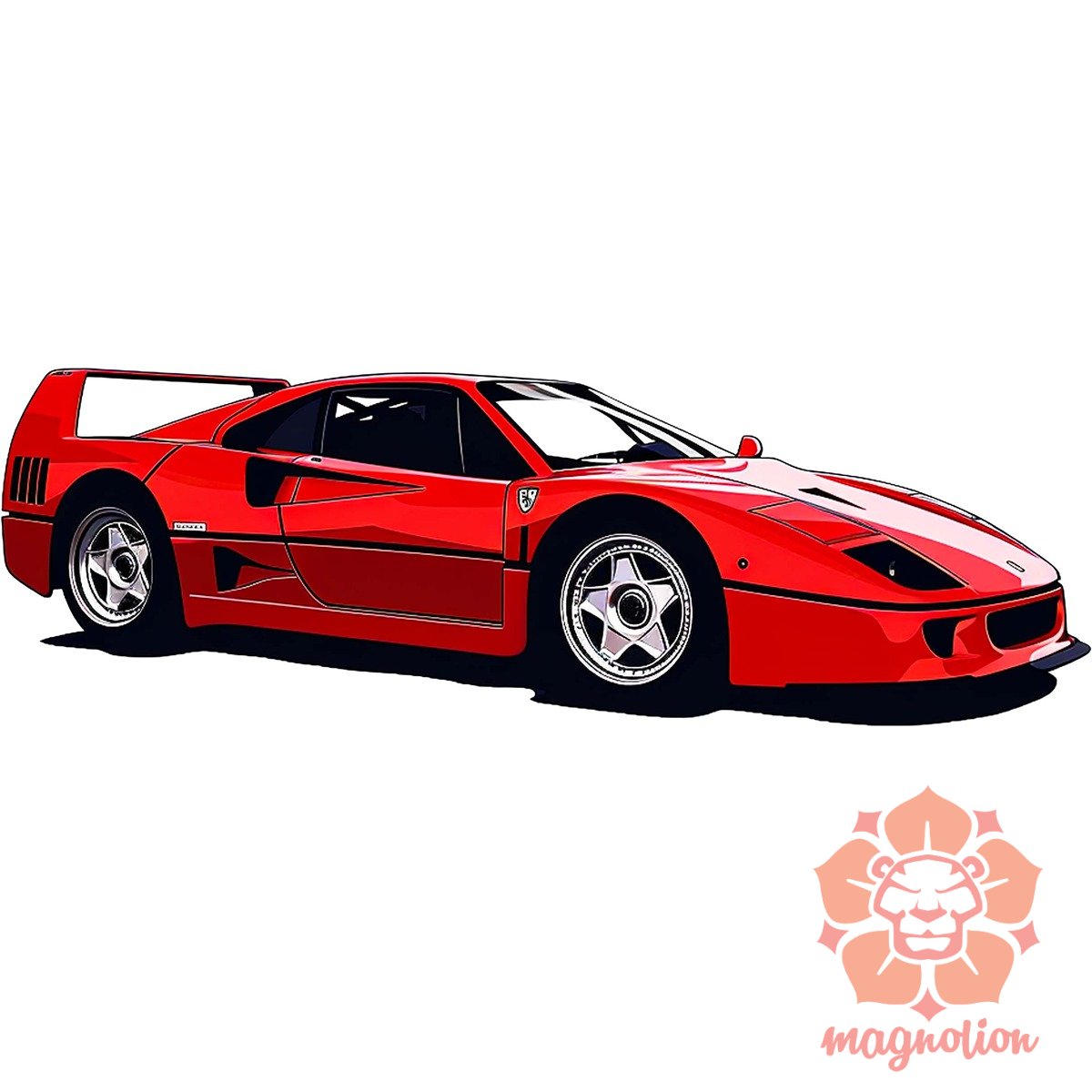 Ferrari F40 rajz v5 egyedi póló 