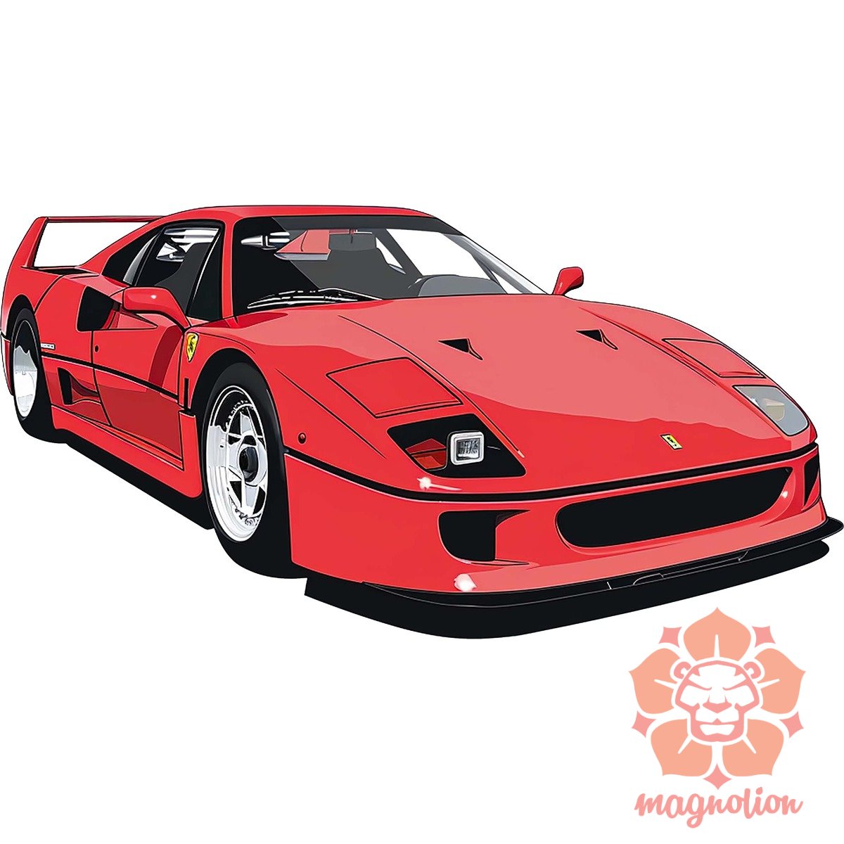 Ferrari F40 rajz v7 egyedi póló 