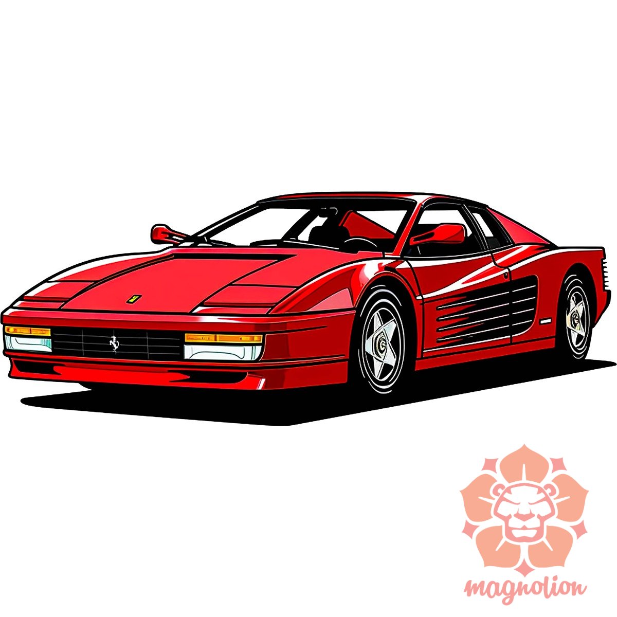 Ferrari Testarossa rajz v11 egyedi póló 