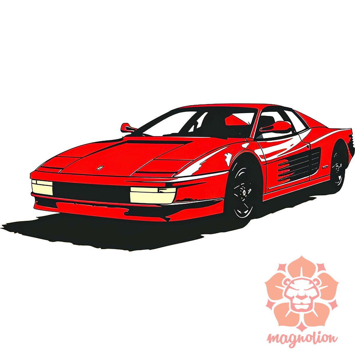 Ferrari Testarossa rajz v6 egyedi póló 