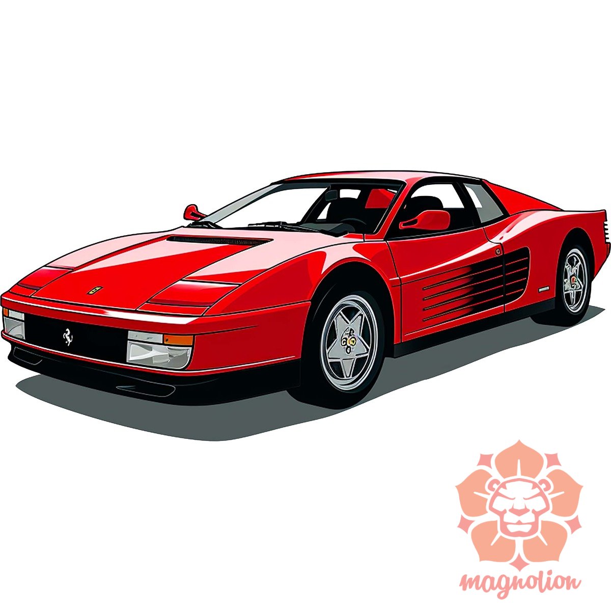 Ferrari Testarossa rajz v7 egyedi póló 