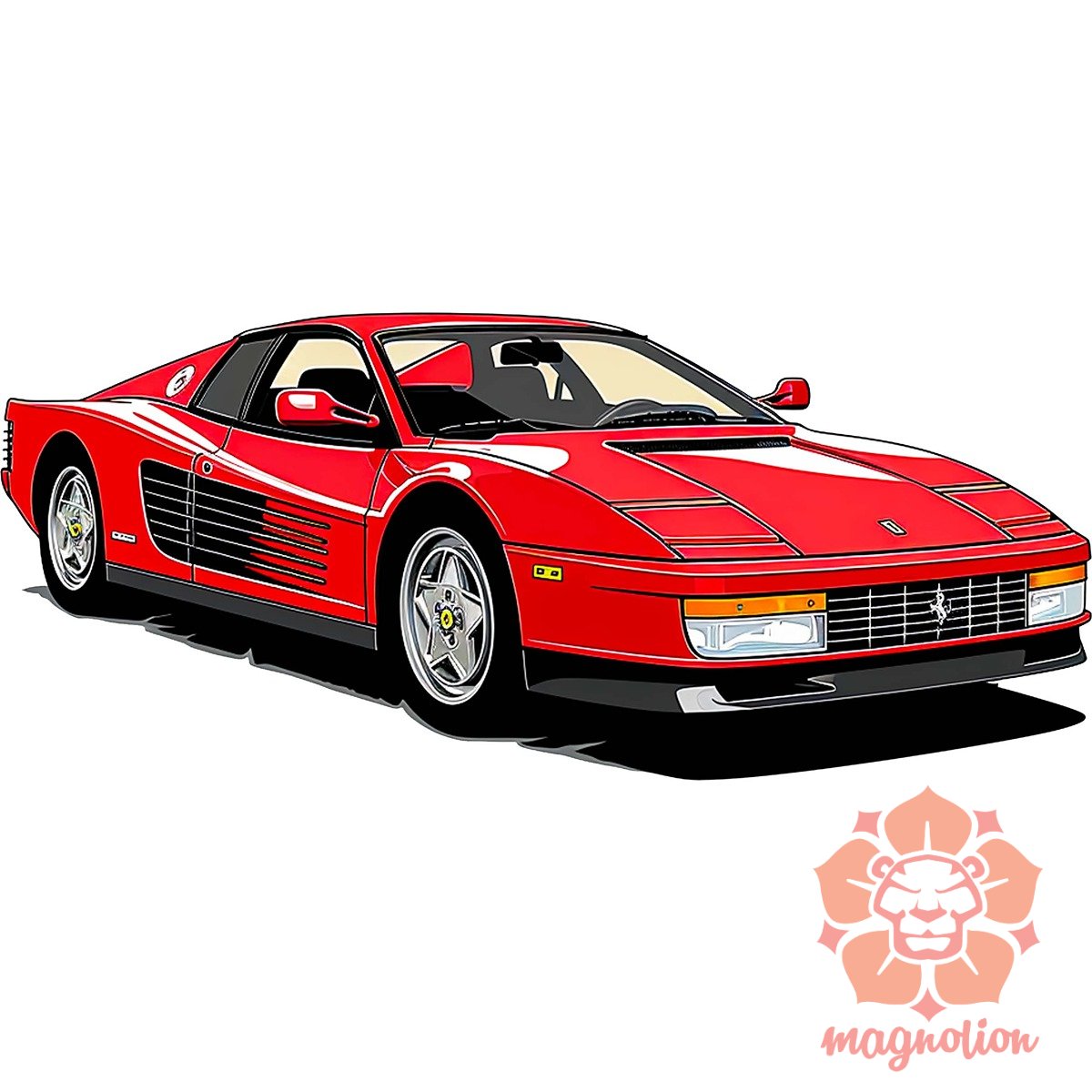 Ferrari Testarossa rajz v9 egyedi póló 