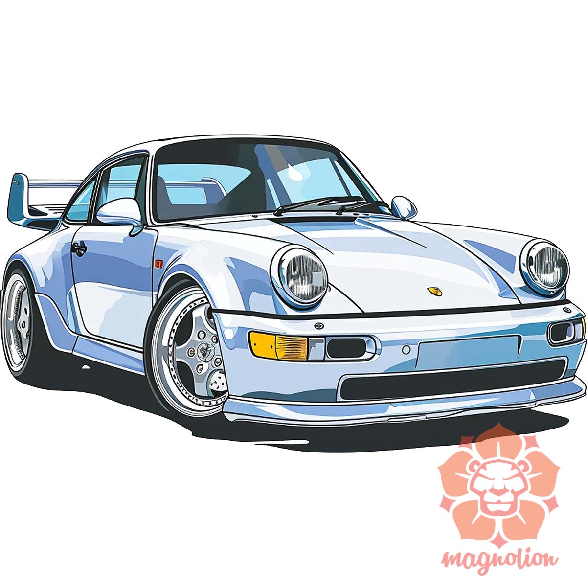 Porsche 911 rajz v7 egyedi póló 
