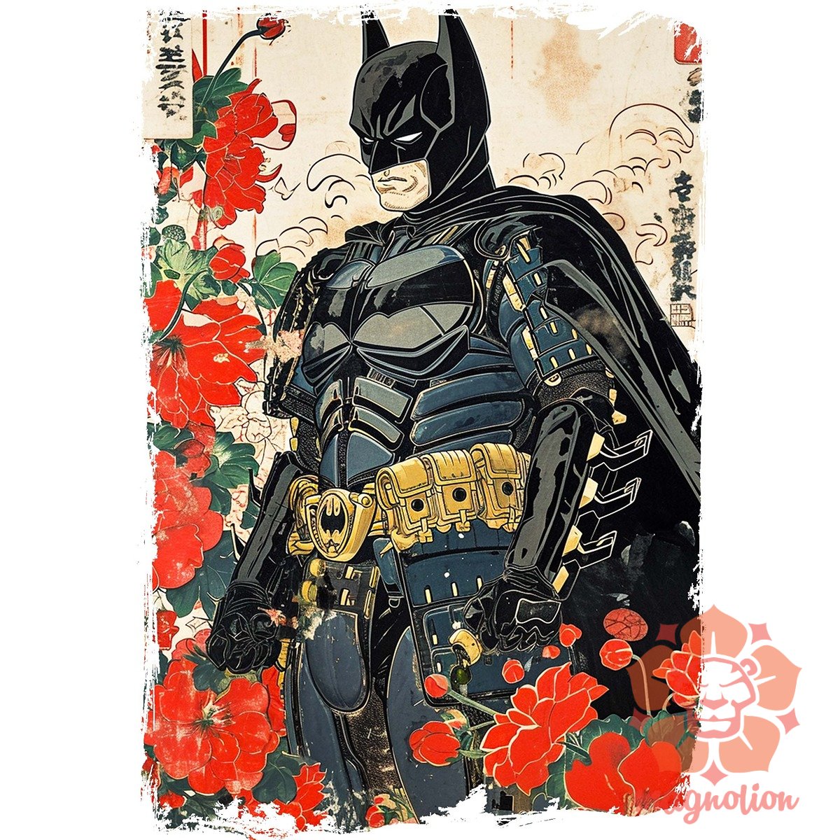 Vintage szamuráj Batman v1 egyedi póló 