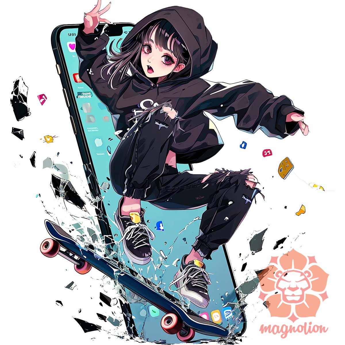 Influenszer chibi lány v1 egyedi  pulóver 