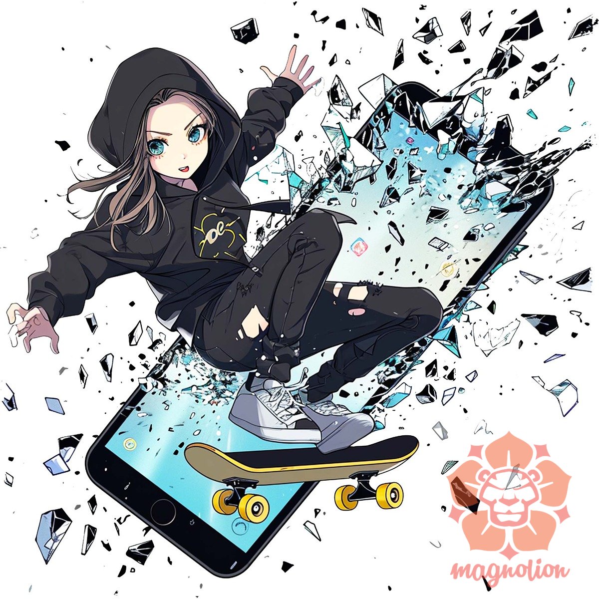 Influenszer chibi lány v6 egyedi  pulóver 