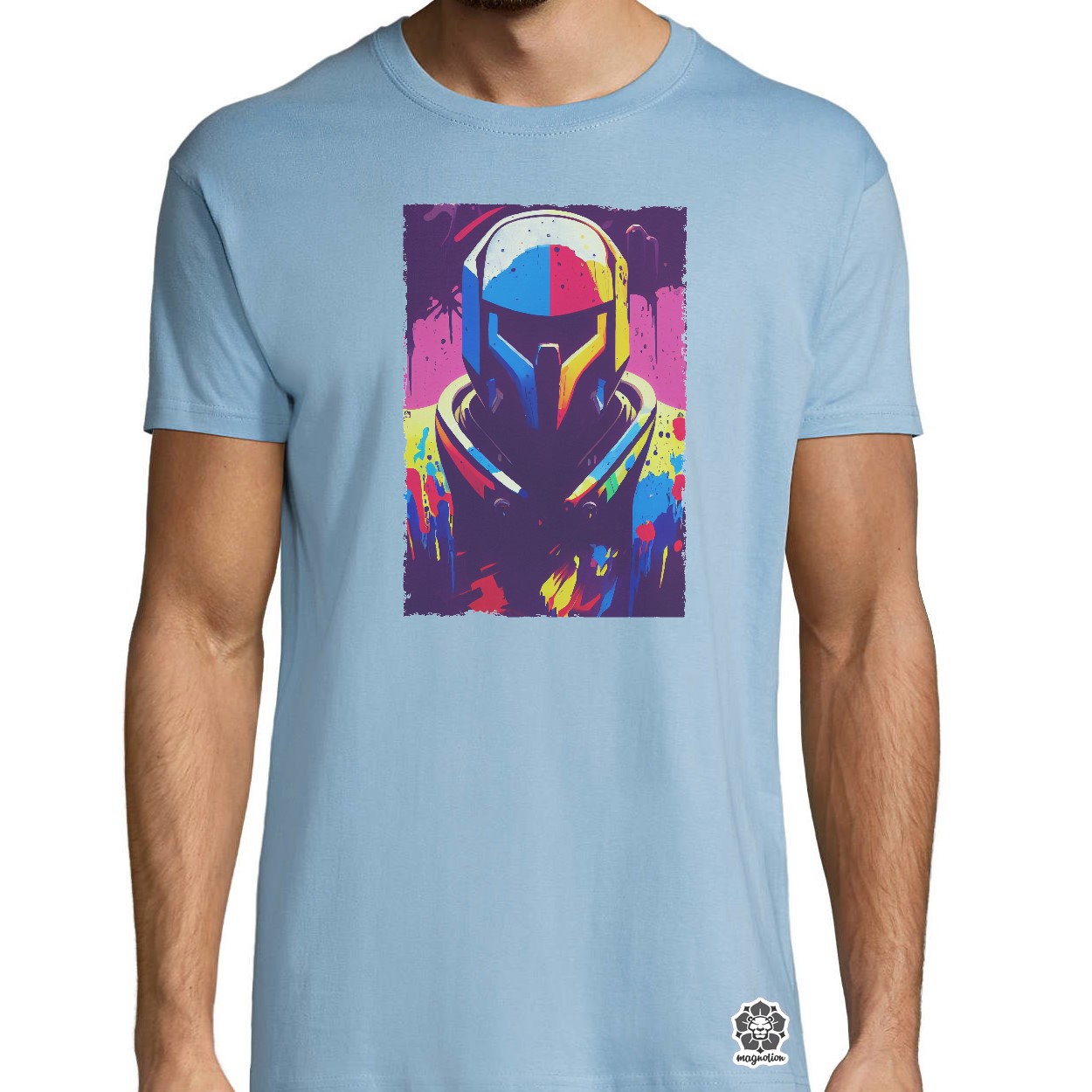 Elmosódott Mandalorian fanart egyedi póló 
