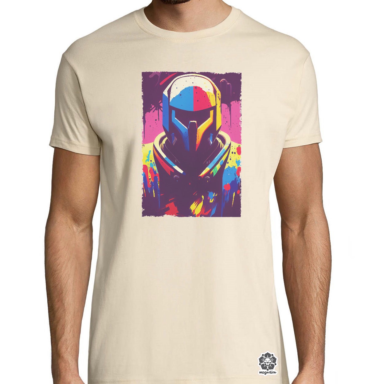 Elmosódott Mandalorian fanart egyedi póló 
