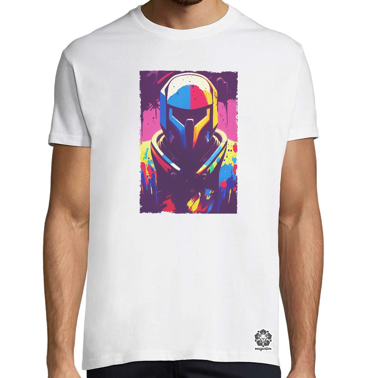 Elmosódott Mandalorian fanart egyedi póló 