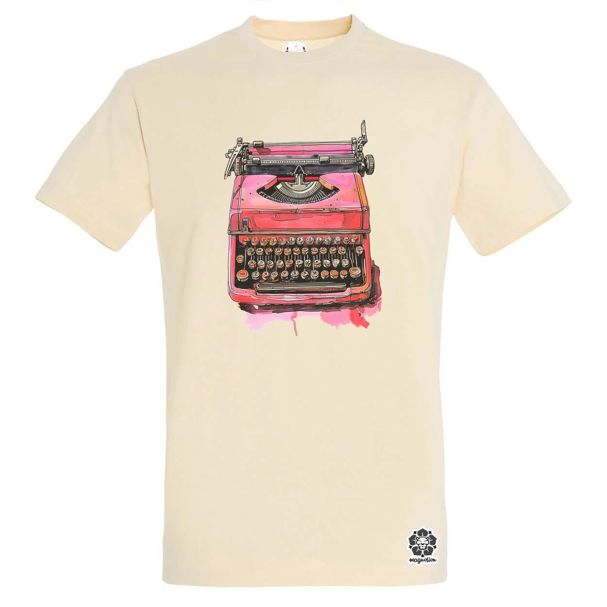 Vintage pink írógép egyedi póló 