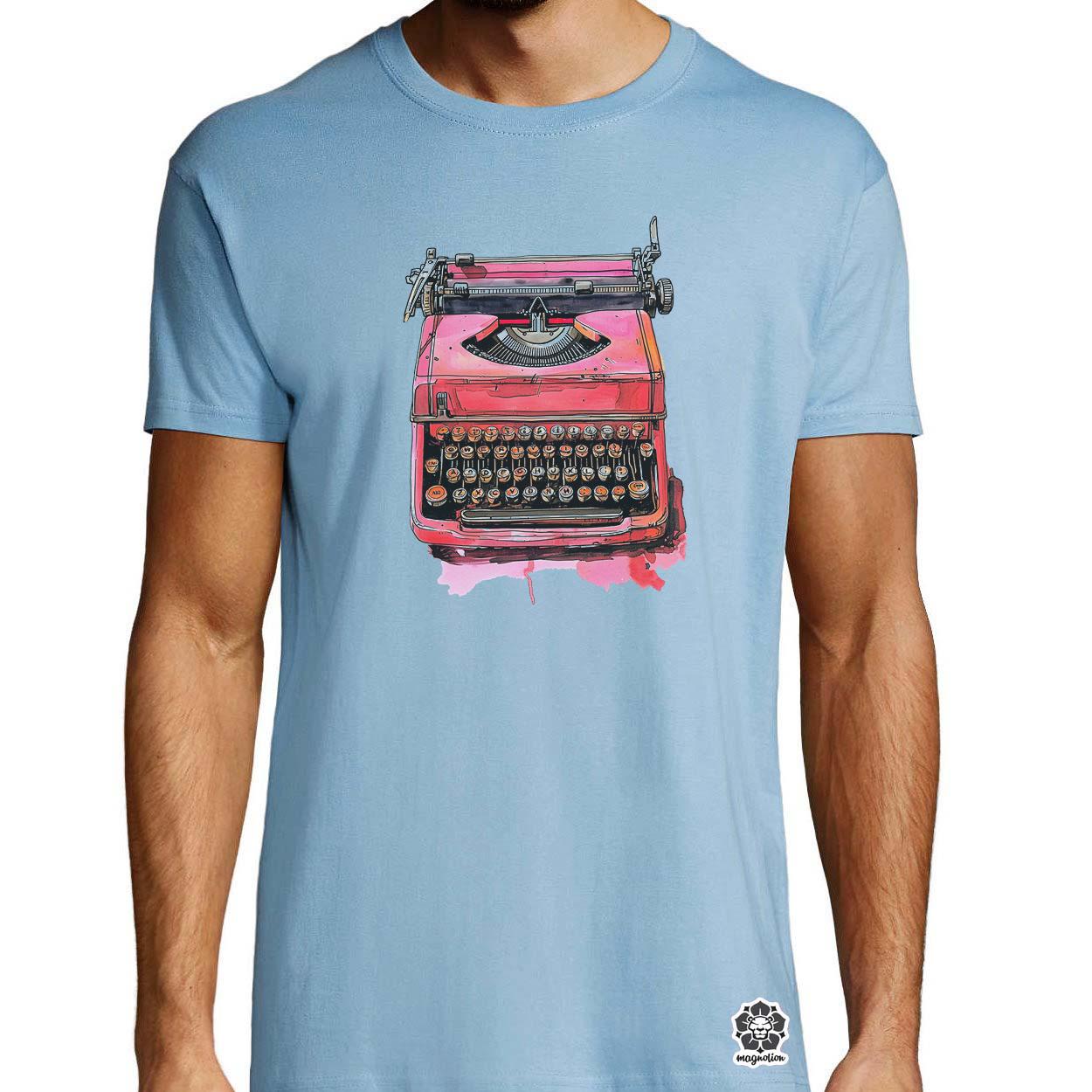 Vintage pink írógép egyedi póló 