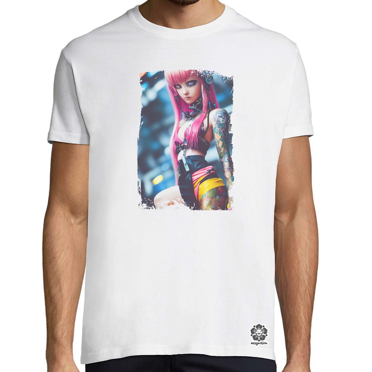 Anime tetovált lány egyedi póló 