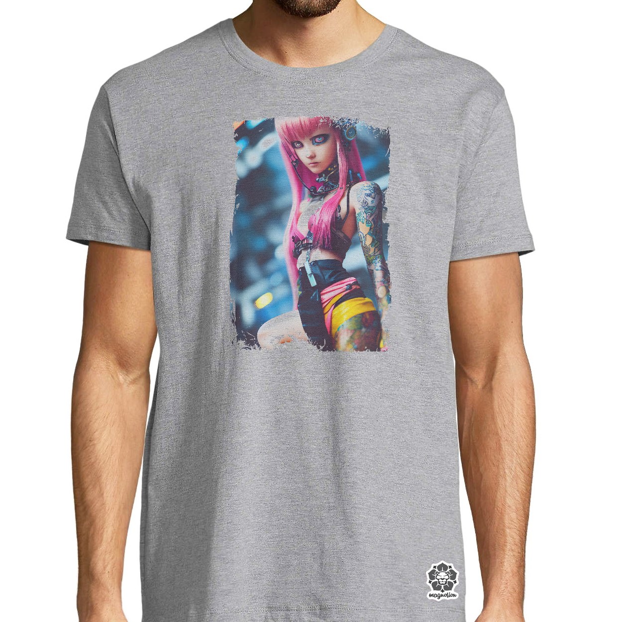 Anime tetovált lány egyedi póló 