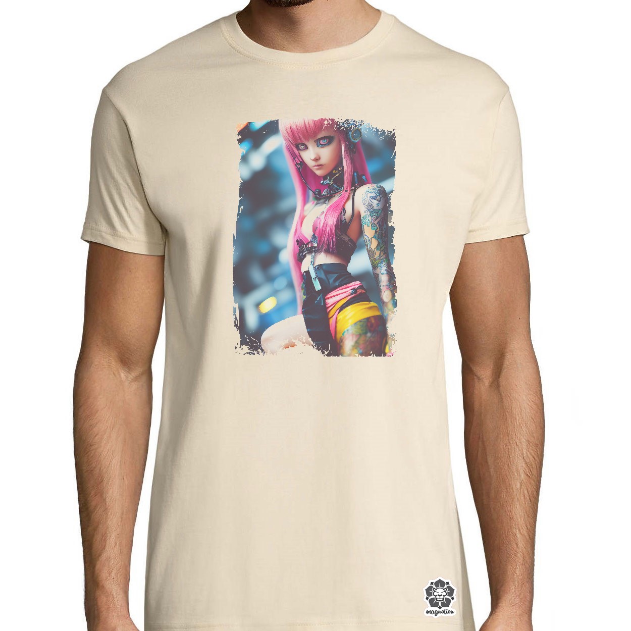 Anime tetovált lány egyedi póló 