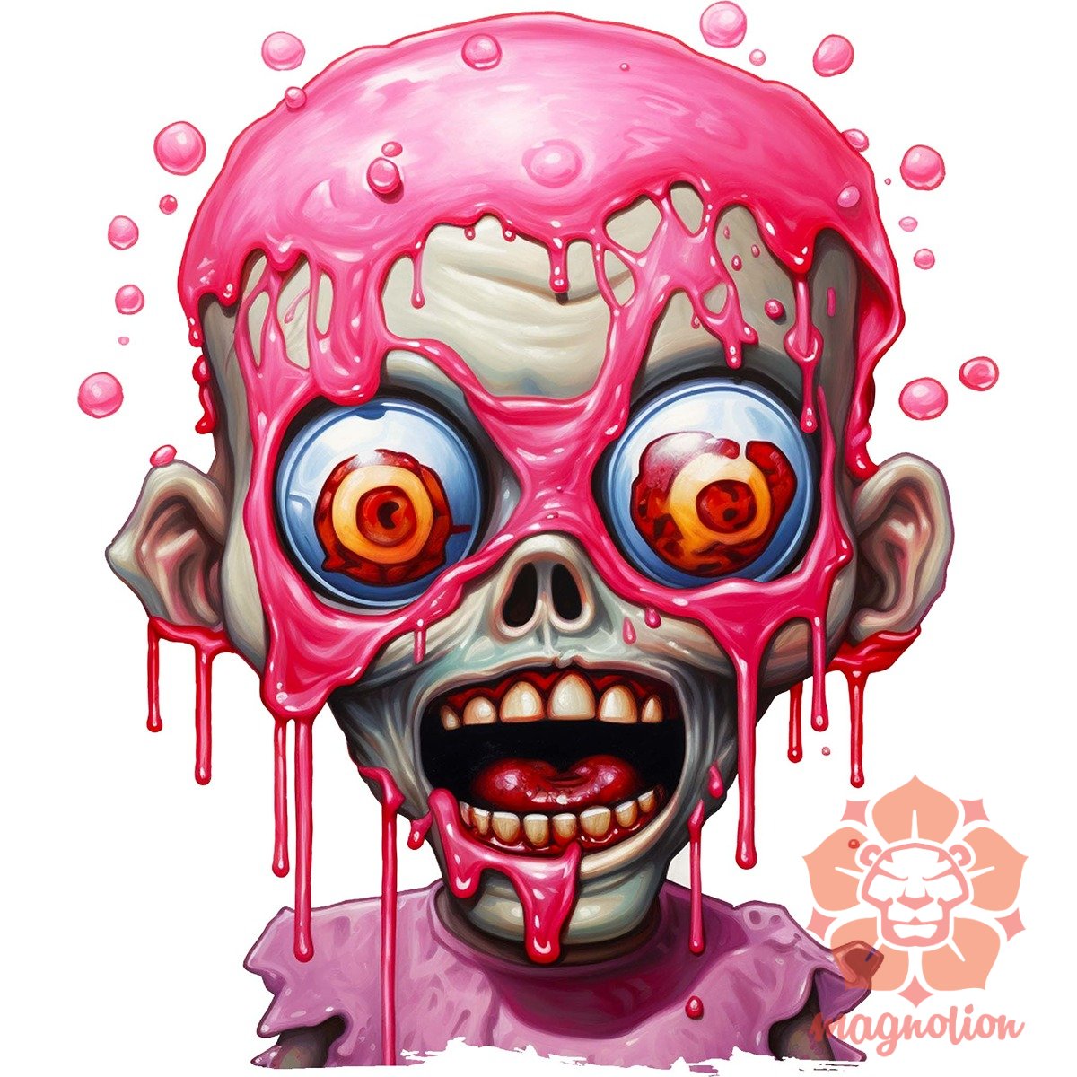 Pink zombi v2 egyedi póló 