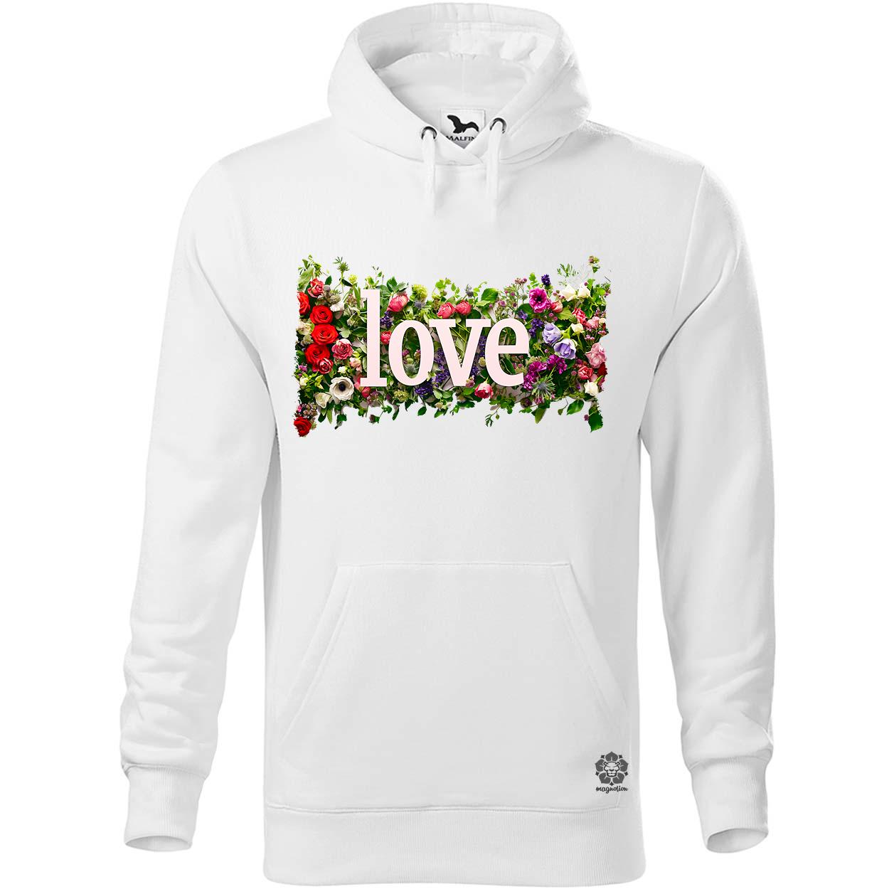 LOVE és virágok v1 egyedi  pulóver 